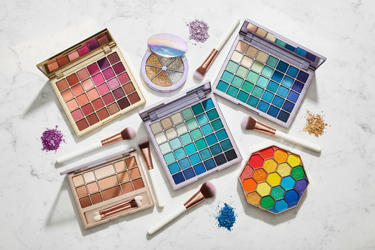  Colorful eyeshadow palette collection with matte shimmer and glitter finishes for all skin tones