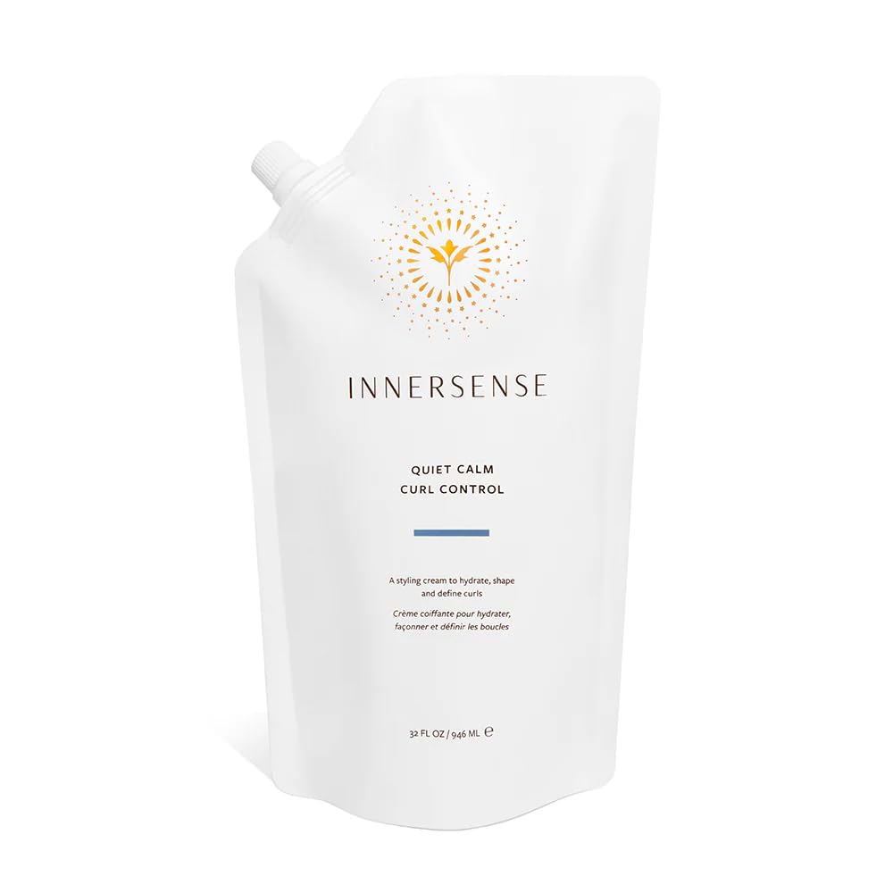 INNERSENSE Organic Beauty - Natural Quiet Calm Curl Control | Non-Toxic, Cruelty-Free, Clean Haircare (Refill Pouch, 32 fl oz | 946 ml)