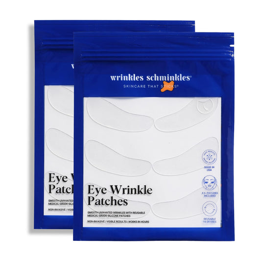 Wrinkles Schminkles Under Eye Wrinkle Patches | Smooth Eye Wrinkles, Crows Feet & Dark Circles Overnight | 6 Pairs Reusable Medical Grade Silicone Patches