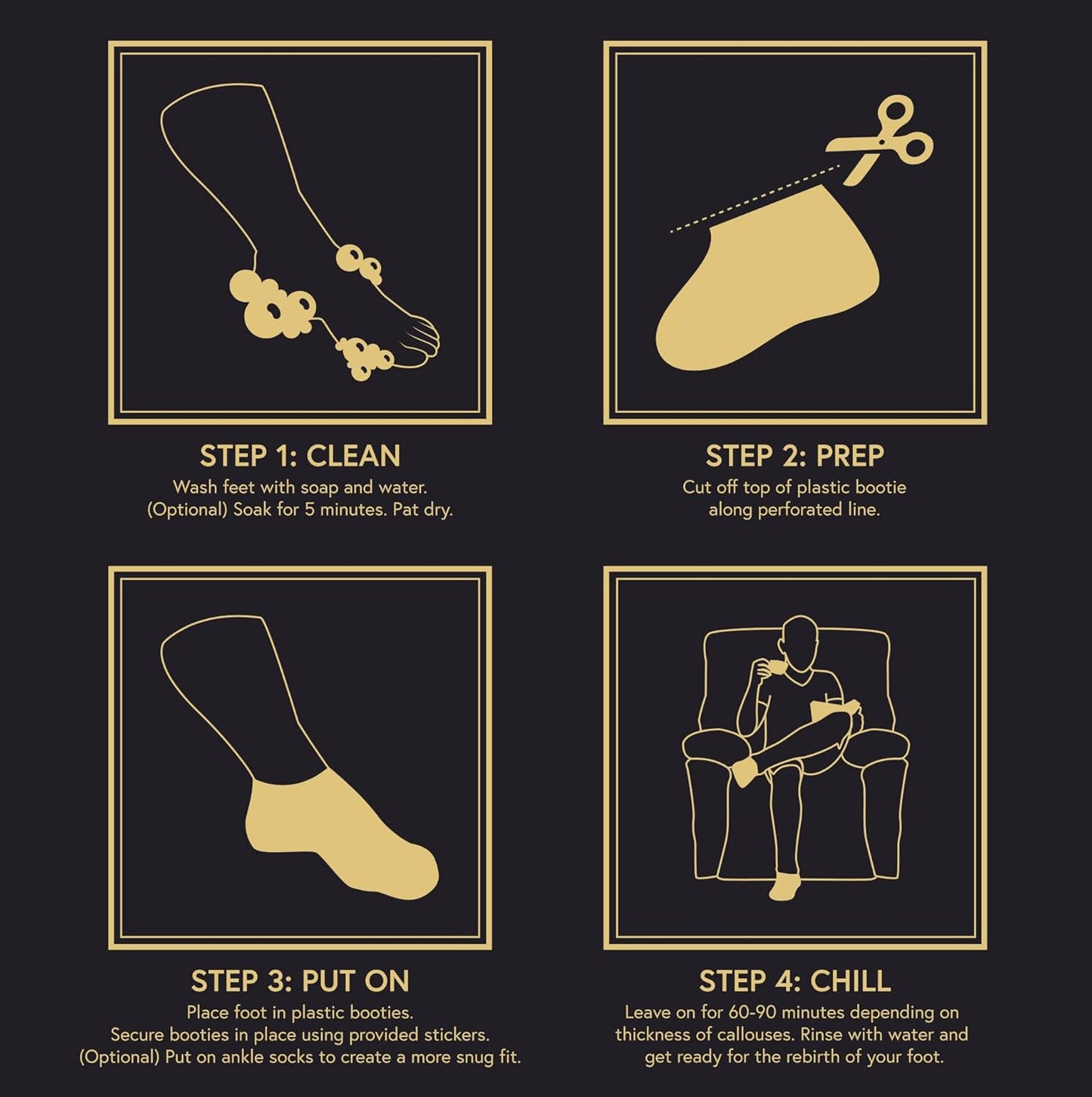 (Pack of 3) Phoenix Foot Peel for Men - Extra Large - Extra Strength - Exfoliating Dry Feet Treatment - Callus Remover - Unscented - Paraben and Fragrance Free