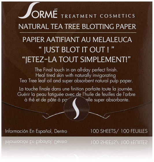 Sorme' Treatment Cosmetics Blotting Paper, Tea Tea, 0.5 oz.